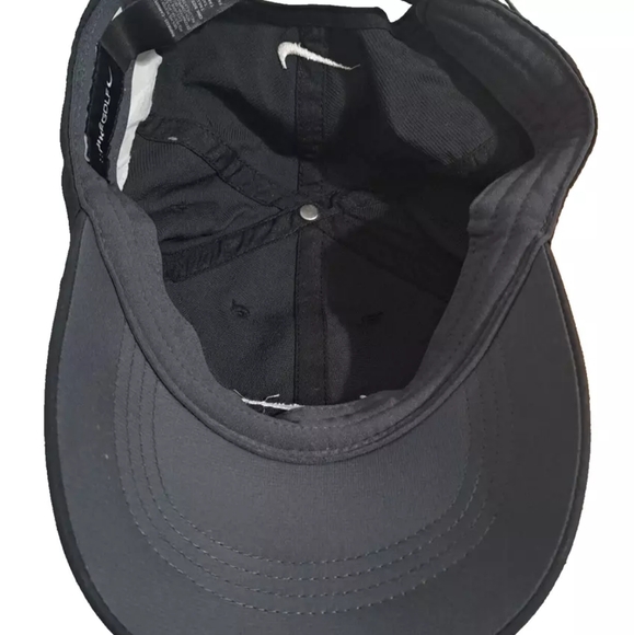 NIKE GOLF baseball cap black adjustable hat white swoosh unstructured outdoor - Picture 6 of 8